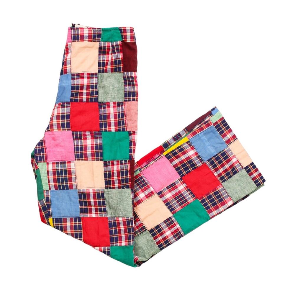 Vintage Rainbow Plaid Patchwork Pants